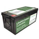 فروش داغ باتری 2.56KWh lifepo4 batteri 12v 200Ah 6000 cycles rv
